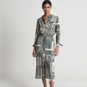 Reiss Kirby Light Ground Ditsy Midi Dress Size 6 NWT